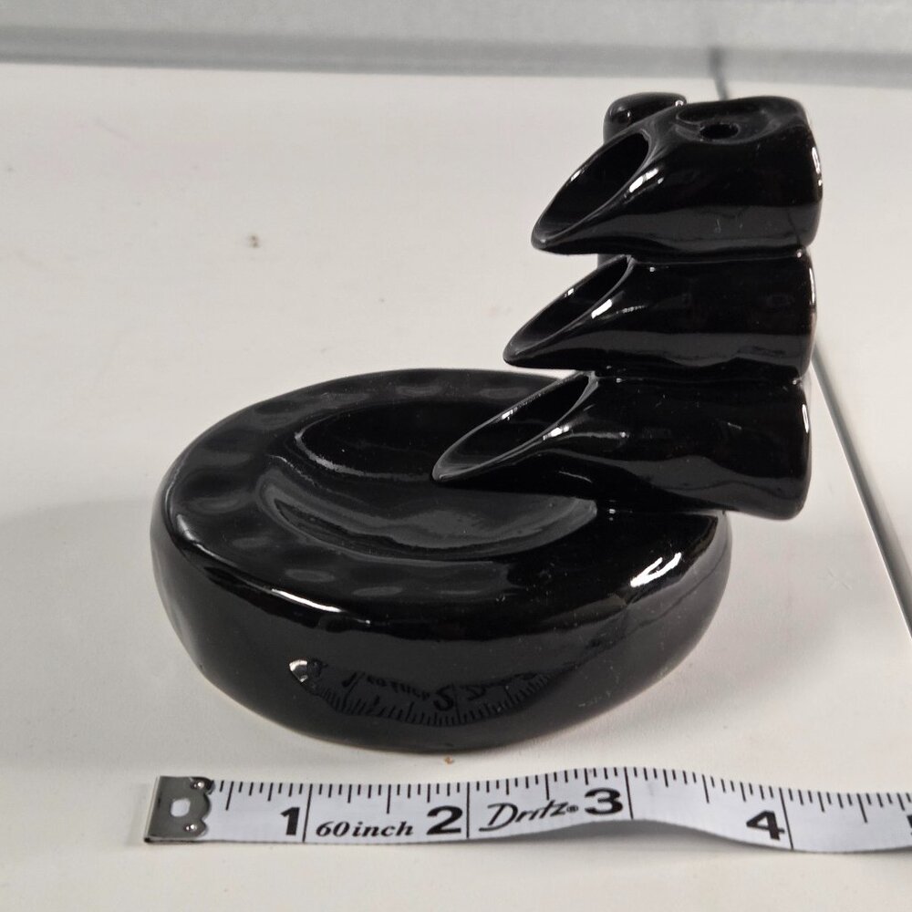 Black Ceramic Backflow Cone Burner (Bamboo Design) New in Box